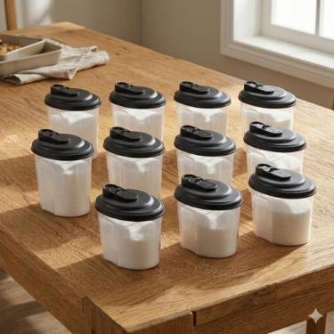 Imagem de Kit 12 Açucareiro Farinheira 700ml Pote Plástico BPA FREE Tampa Bico D