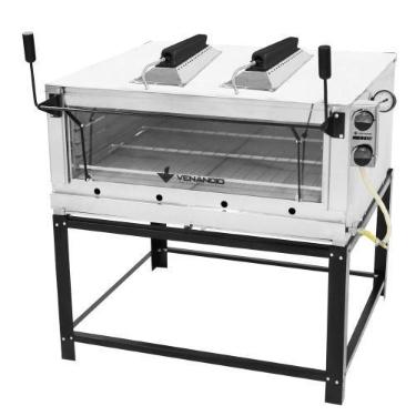 Imagem de Forno Lastro a Gás Natural Venâncio Roma 90 com Infravermelho Inox FIR