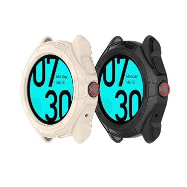 Imagem de Methray Capas de relógio compatíveis com capa Ticwatch Pro 5 (sem protetor de tela), acessórios de capa protetora de TPU macio (luz das estrelas + preto)
