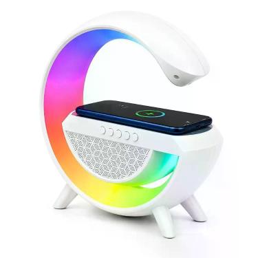 Imagem de Caixa de Som Portátil Bluetooth com Carregador LED 7 Cores Rádio FM US