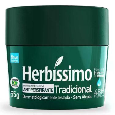 Imagem de Desodorante Herbíssimo Tradicional Creme Antiperspirante 48h com 55g -