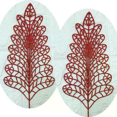 Imagem de Folhas Decorativas para Árvore de Natal Flores Decoração Natal para Enfeitar Árvores, Portas e Paredes, Kit com 12