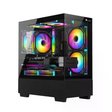 Imagem de Gabinete Gamer Kyrios Micro Atx 3 Fans Rbg Preto Mymax Mymax