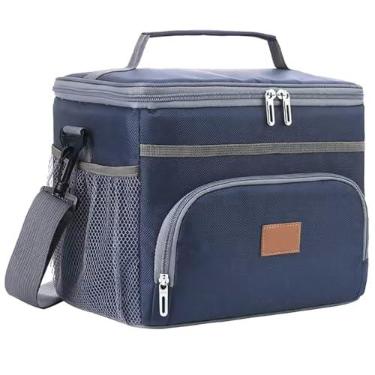 Imagem de Bolsa Termica Cooler Mantem Temperatura 15L Espaçosa Churrasco Praia Camping Lazer Bolso Impermeavel (AZUL)