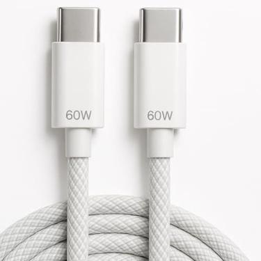 Imagem de Cabo Carregador USB-C Tipo C Turbo 60W 1 Metro Nylon Trançado