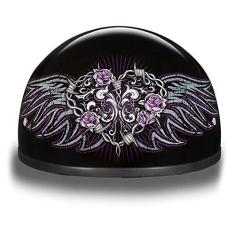 Capacete de caveira Daytona Helmets para motocicleta meio capacete - Coração com arame farpado 100% aprovado pelo DOT Capacete de caveira Daytona Helmets para motocicleta meio capacete - Coração com arame farpado 100% aprovado pelo DOT