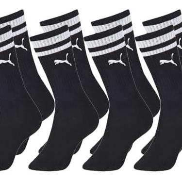 Imagem de PUMA Kit 4 Pares Meia Cano Alto Longo Esportiva Sola Atoalhada Algodão, 4 Pretas, 39-43