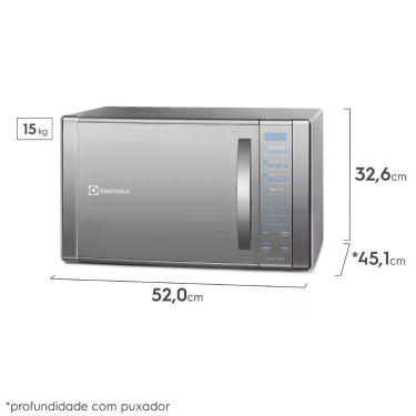 Imagem de Micro-ondas Electrolux 31L cor Inox Espelhado com Função Grill e Paine
