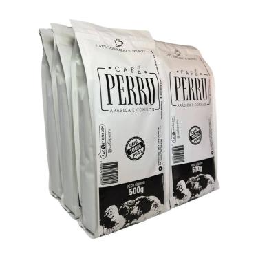 Imagem de Kit 6 Cafés Perru 500g 100 Puro Blend Arábica e Conilon Torra Média 3,