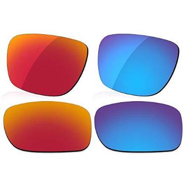 Imagem de LenzReborn Lente polarizada de substituição para óculos de sol RayBan Justin RB4165 54 mm - vermelho fogo + azul gelo