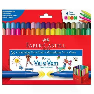 Imagem de Canetinha Hidrográfica Ponta Vai E Vem 150136vvzf 36 Cores - Faber Castell