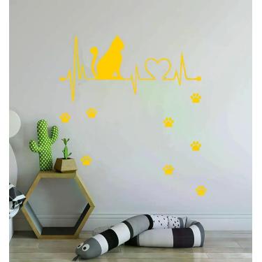 Imagem de Adesivo Gato Eletro 45cm x 21,5cm - Imprimax, AMARELO MILANO