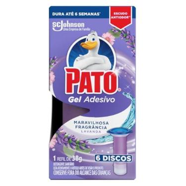 Imagem de Pato Desodorizador Sanitário Gel Adesivo Refil Lavanda, 6 Discos