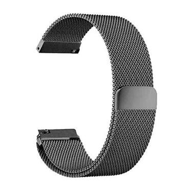 Imagem de Pulseira Metal 20mm Para Relógio Xiaomi Huami Amazfit Bip Preto