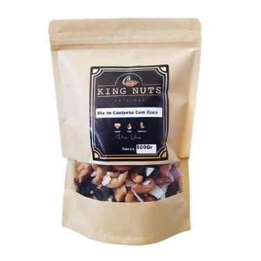 Imagem de Mix Castanhas Amêndoa/caju/passa Preta/amendoim/coco 500gr