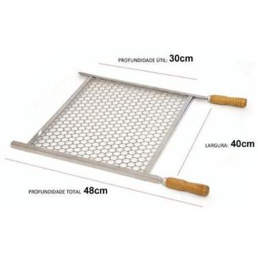 Imagem de Grelha Churrasqueira Churrasco 40cm X 30cm Aço Galvanizado 3758 - Shop