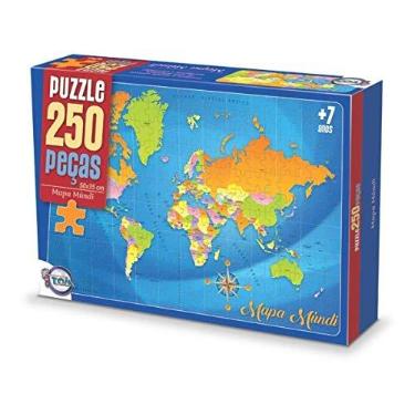 Imagem de Quebra-Cabeça Mapa Mundi com 250 Peças 50x35cm