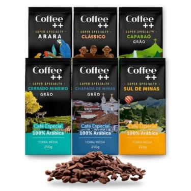 Imagem de Kit 6 Pacotes Café Especial em Grãos Coffee Mais Variedades: Cerrado, Sul de Minas, Arara, Caparaó, Chapada e Clássico - 100% Arábica (6x250g)
