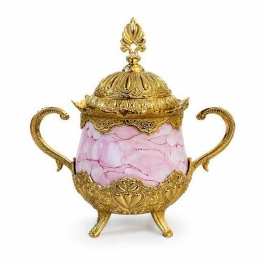 Imagem de Açucareiro luxo rosa 15x14cm - GNJ HOME DECOR