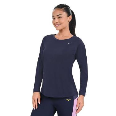 Imagem de Camiseta Manga Longa de Treino Feminina Mizuno Energy, G, Azul