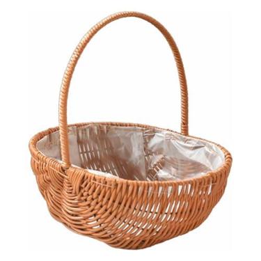 Imagem de Cesta tecida à mão Versátil Cesta de Rattan Cesta de Armazenamento Prática Cestas de Flores com Alças Ornamentos para Mulheres Ornamentos de Casamento para Meninas