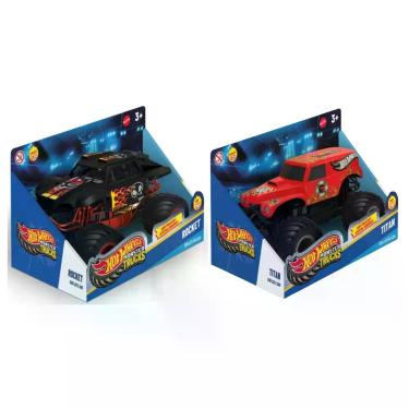 Imagem de Kit 2 Und. Hot Wheels Monster Truck c/ Luz e Som Titan + Rocket - Mult