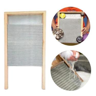 Imagem de Esfregadeira Tabua Lavar Roupas em Zinco Retrô Vintage Washboard - MIS
