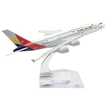 Imagem de MOOKEENONE 1:400 Asiana Airlines A380 Plane Model Simulation Aircraft Model Aviation Model Aircraft Kits for Collection and Gift
