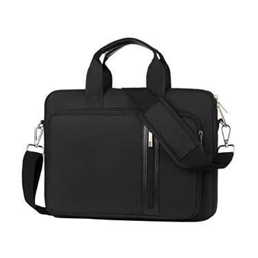 Imagem de GAHLAY Bolsa Para Notebook À Prova D'água 13,3 14 15,6 17,3 Polegadas Bolsa De Ombro Para Computador Bolsa Feminina Pasta (Color : Black, Size : 13 inch)