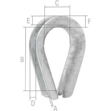 Imagem de Anilha/sapatilho para cabo de aço 12,70 mm - 1/2" - VONDER