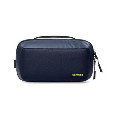 Imagem de tomtoc Electronic Organizer Accessory Tech Pouch for MacBook Charger, Cables, Power Bank, Hard Drive, Cords, Water-resistant Storage Bag with a Card Slots for USB Adapter, Memory Card, Navy Blue