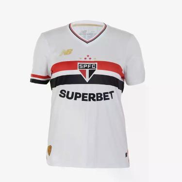 Imagem de Camisa São Paulo New Balance 2025 Uniforme 1 Torcedora - Feminina, G, 