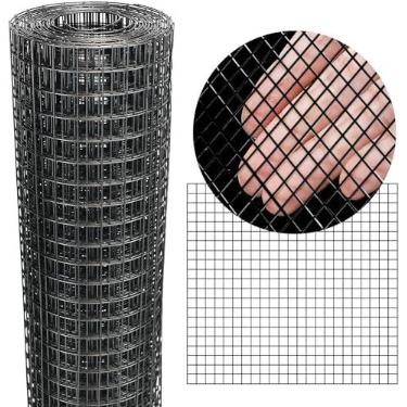 Imagem de Rolo de malha de arame galvanizado de 1/10.2 cm revestido de vinil de PVC de 30 cm x 25 cm (23 GA) para cercas de galinheiro, malha de tela, cercas de coelho/cobra, cercas de aves, etc.
