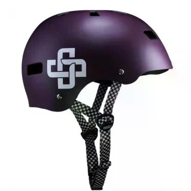 Imagem de Capacete Niggli Pró Profissional com Absorção de Impactos e Circulação de Ar Tira Quadriculada Roxo Fosco Tamanho P