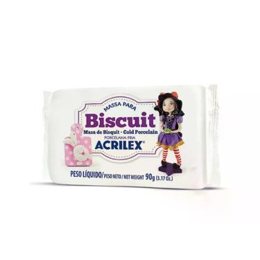 Imagem de Massa Para Biscuit Porcelana Fria 90g Acrilex Branco