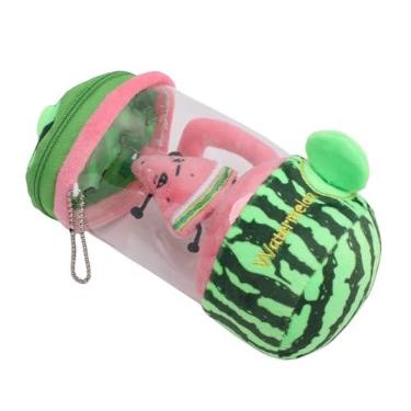 Imagem de Yinhing Juicer Brinquedo de Pelúcia Macio Dos Desenhos Animados Recheado Cordão Girando Chaveiros para Crianças Saco Pingente Diversão Educacional Interativo Playtime Alívio do Estresse (Melancia)