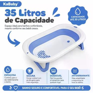 Imagem de Super Banheira Infantil para Bebê Antiderrapante Dobrável Até 10 Meses