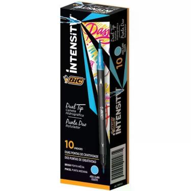 Imagem de Caneta com Ponta Porosa Intensity 2 Pontas Azul - BIC
