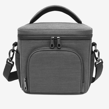 Imagem de Bolsa Térmica 7L 2 Compartimentos - Lancheira Marmiteira Pequena Impermeável, Mantém Quente/Frio, para Lanches Trabalho Faculdade (Cinza)
