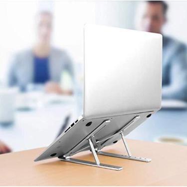 Imagem de Suporte para Macbook e Notebook Escritório em Alumínio com Altura Ajustável | Regulável, Prata