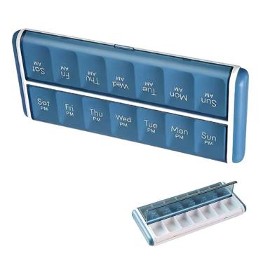Imagem de Porta Remedio Comprimido Pilula Capsula Organizador Semanal Divisoria