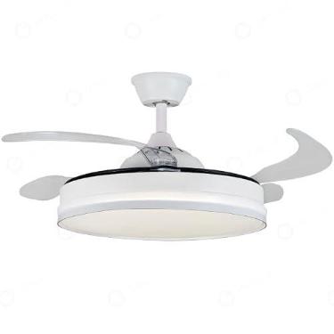 Imagem de Ventilador De Teto Retratil Luz com Luz de Led Integrada Bivolt 4 Pás 36W com controle remoto 3 cores de Luz 3000K/4000K/6000K