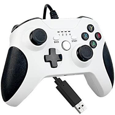 Imagem de OSTENT Controlador USB com fio Joystick Gamepad para Microsoft Xbox One/Xbox One S/Windows PC Laptop Cor Branco