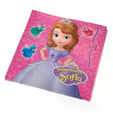 Imagem de Guardanapo de Papel Estampado Princesa Sofia Folha Dupla 25CM X 25CM 16 Unidades Rosa Regina Festas