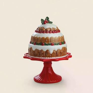 Imagem de Porta Panetone Magic Cerâmica 22x29.5cm - Acasa Vermelho