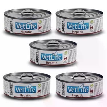 Imagem de Kit c/ 5 Vet Life Hepatic Ração Úmida p/ Gatos 85g