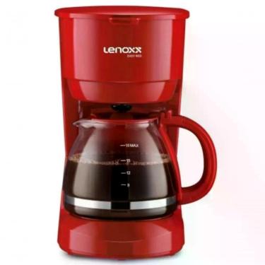 Imagem de Cafeteira Elétrica Lenoxx Compact Coffee Jarra de Vidro 18 Xícaras Filtro Permanente Red 600W 110V