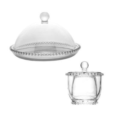 Imagem de Conjunto Queijeira Pearl + Manteigueira Francesa Cristal - Wolff