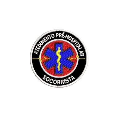 Imagem de Patch Bordado ATENDIMENTO PRÉ-HOSPITALAR SOCORRISTA 8,5 X 8,5 CM - Alt