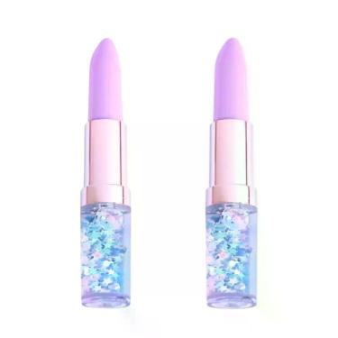Imagem de kit 2 canetas preta Esferográfica mini feminina formato batom luxo com